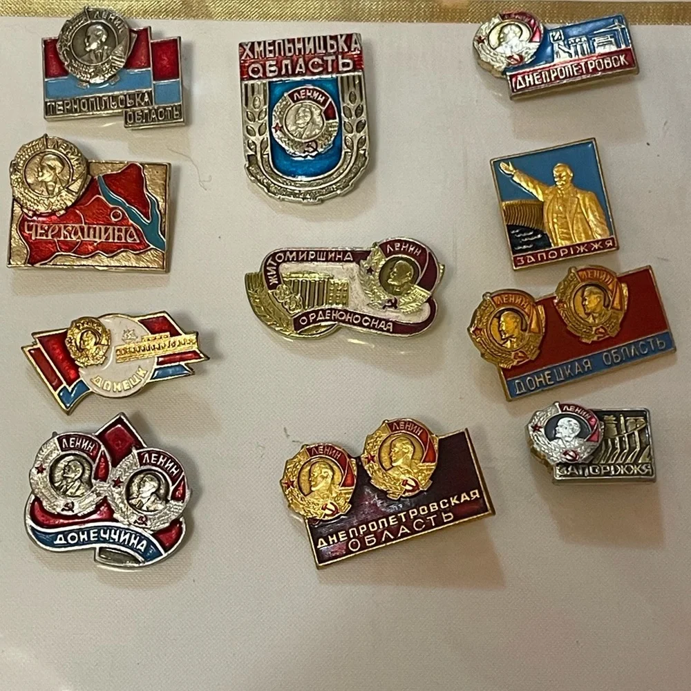 Set Of 17 Ukrainian City Awards USSR LENIN Soviet Union  Kyiv communism - Picture 3 of 3